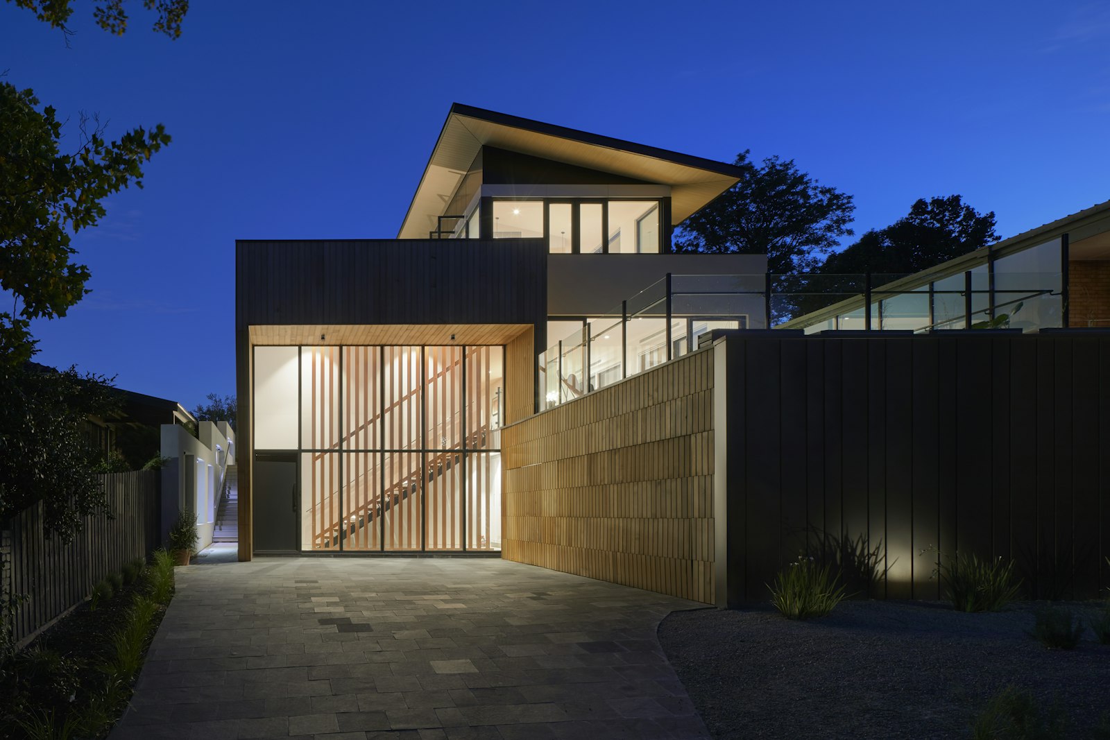 Architectural exterior with expansive glazing